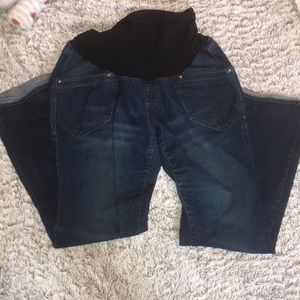Flare leg maternity jeans with full panel